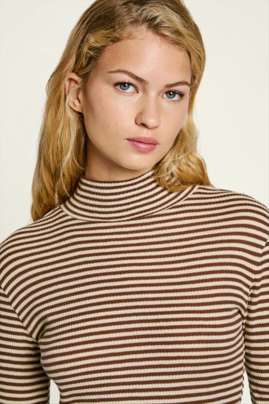 Pepe Jeans London - Ecru-Bruine Elif longsleeve