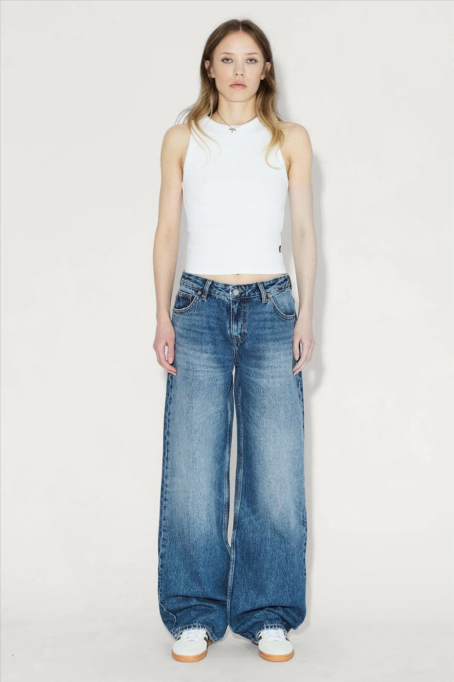 Dr. Denim - Donkerblauwe Hill wide straight jeans