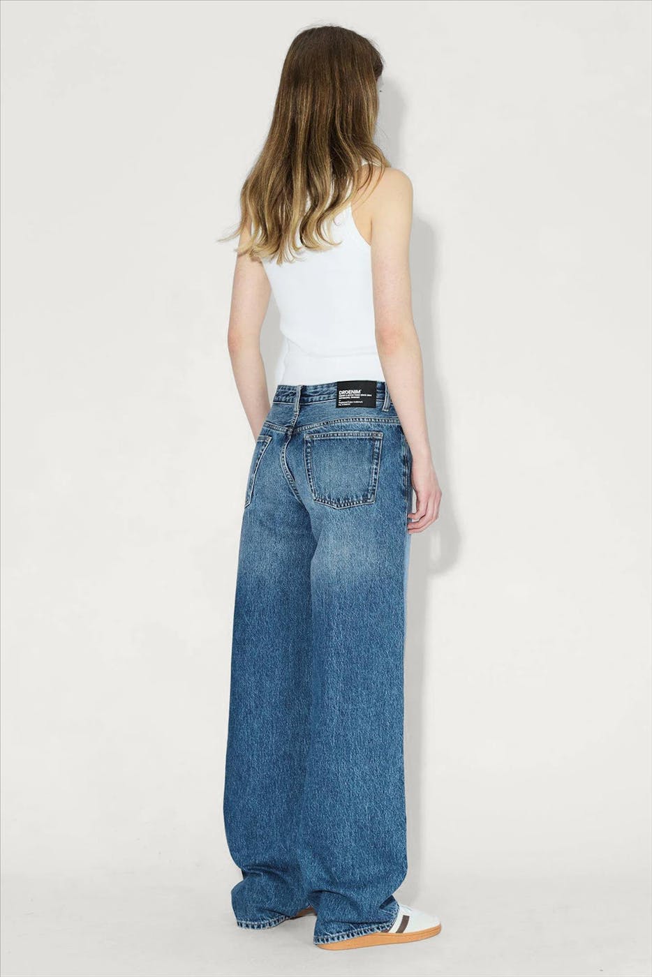 Dr. Denim - Donkerblauwe Hill wide straight jeans