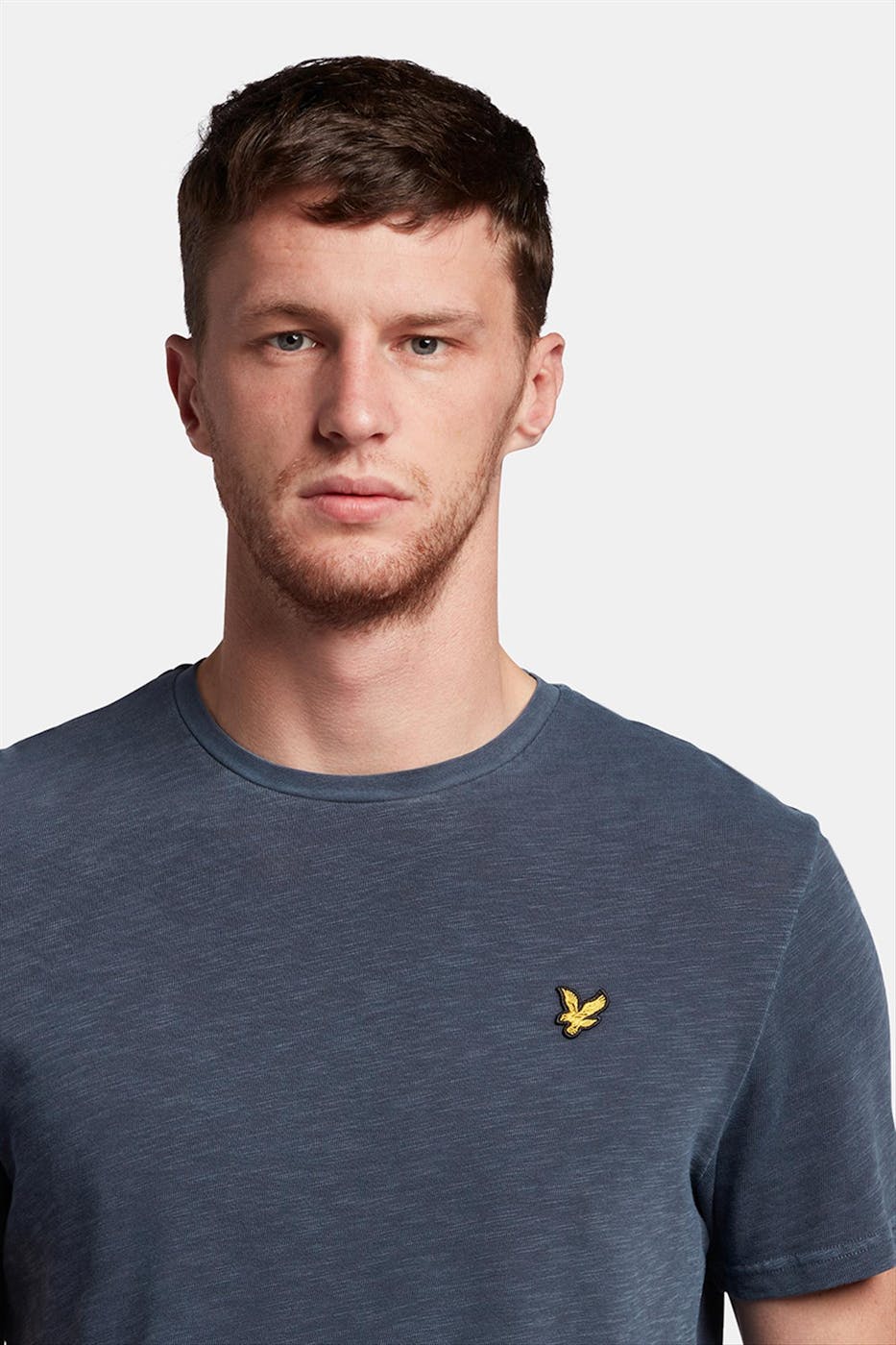 Lyle & Scott - Grijsblauwe Slub T-shirt