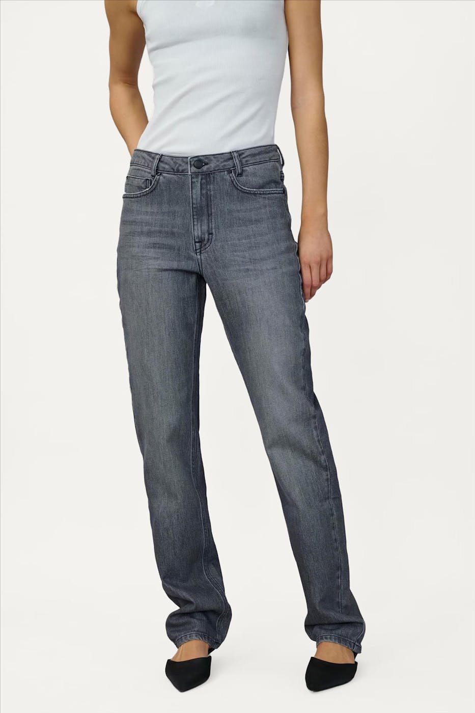 My Essential Wardrobe - Grijze Isa straight jeans