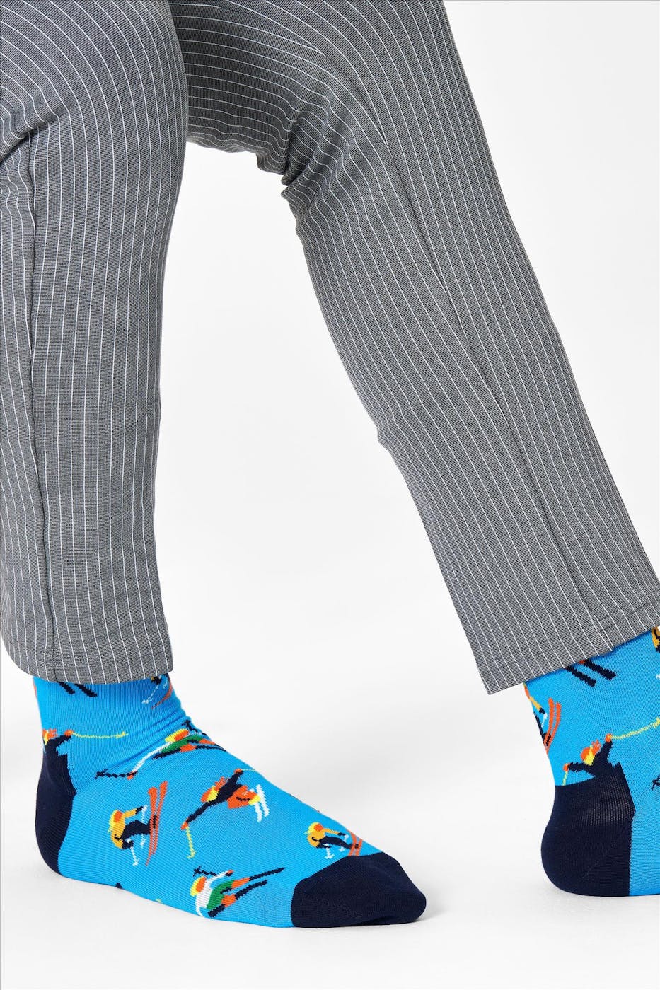 Happy Socks - Blauw-Zwarte Skiing Sokken, maat 36-40