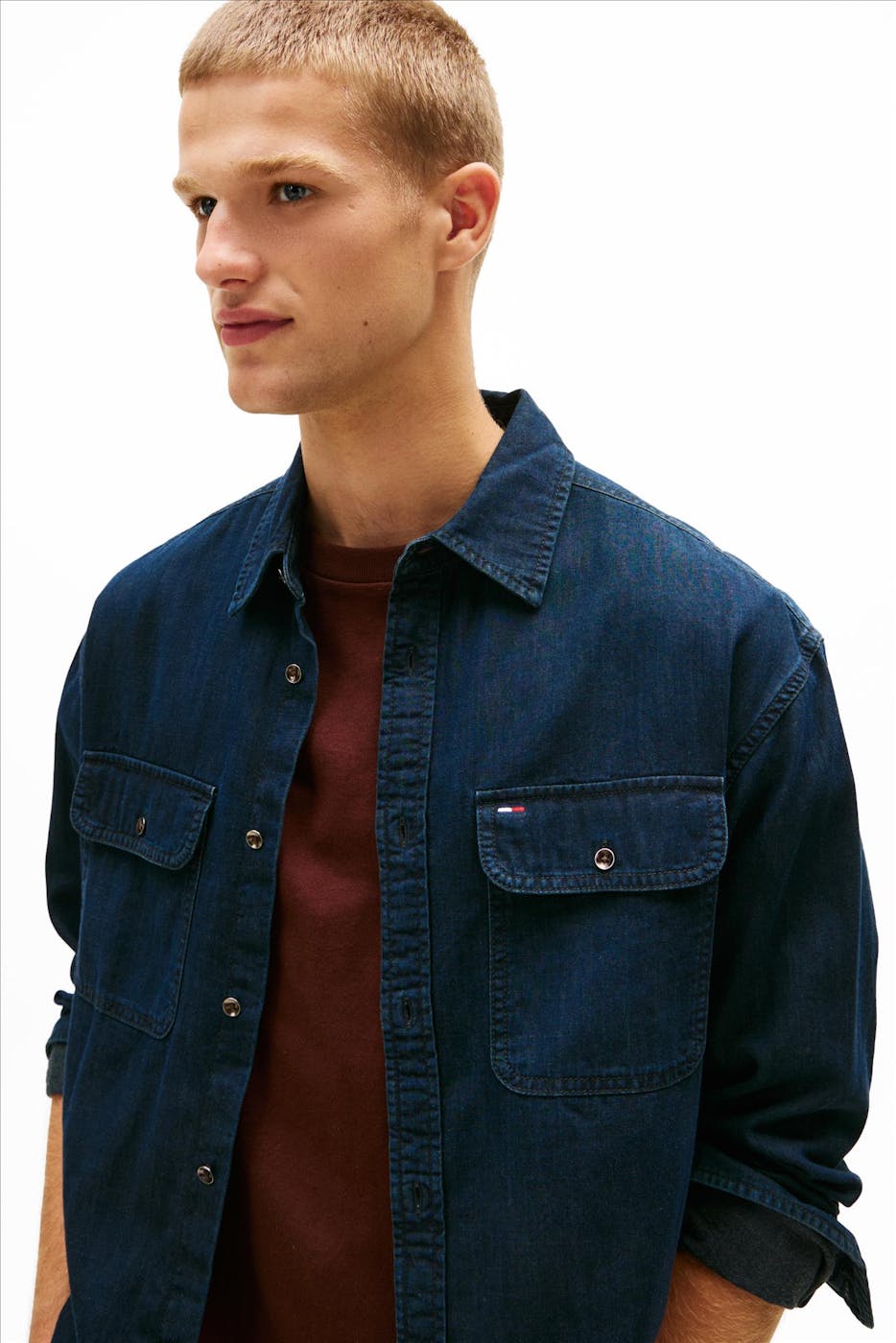 Tommy Jeans - Donkerblauw Relaxed Denim hemd