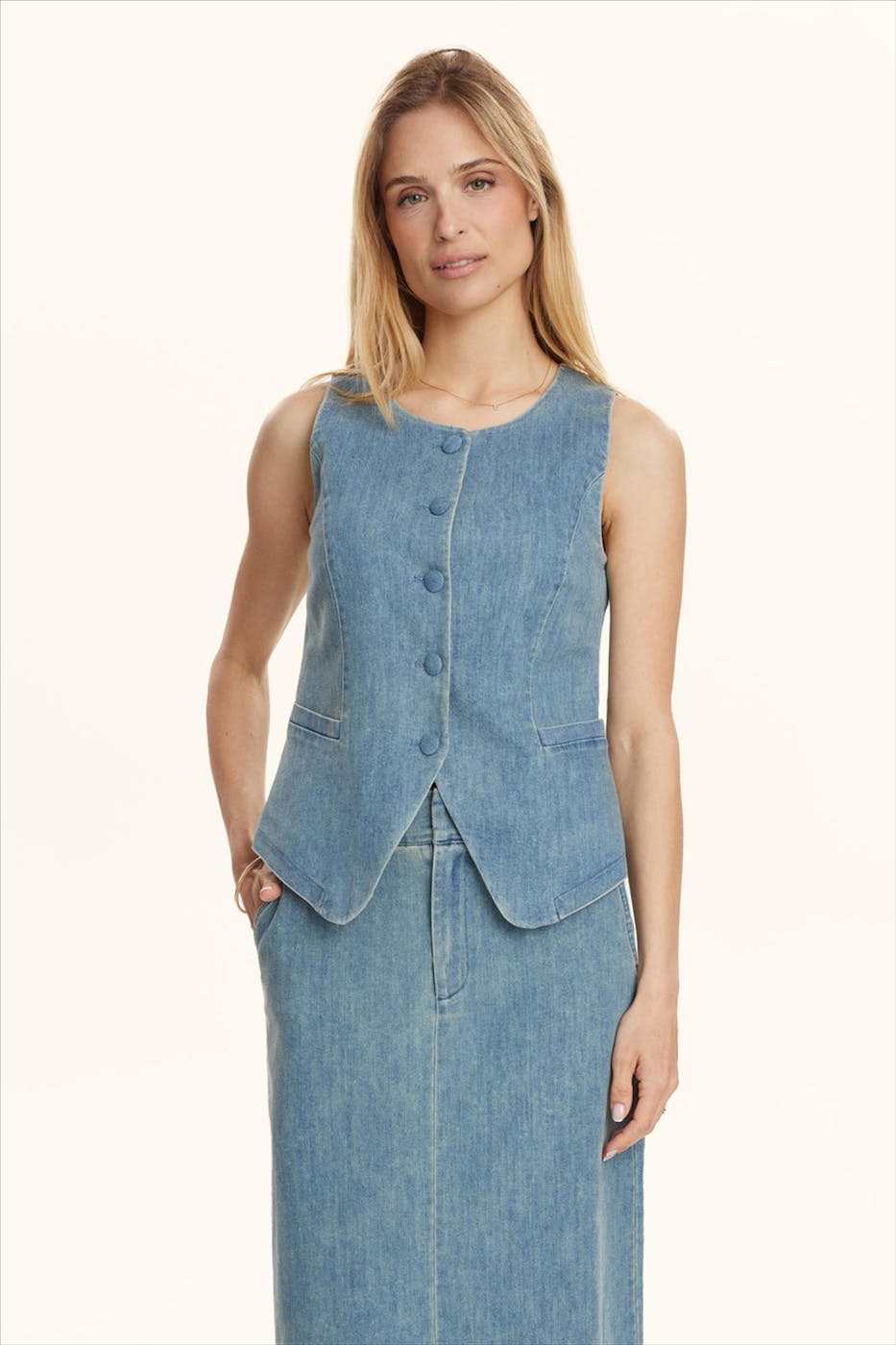 Nümph - Blauwe Aletta waiscoat