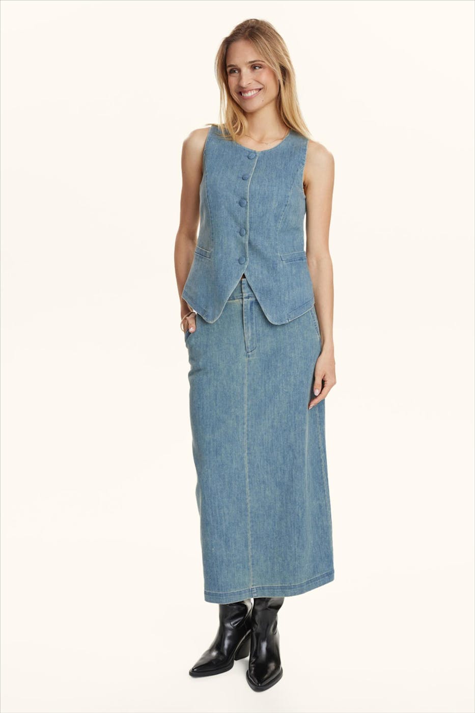 Nümph - Blauwe Aletta waiscoat
