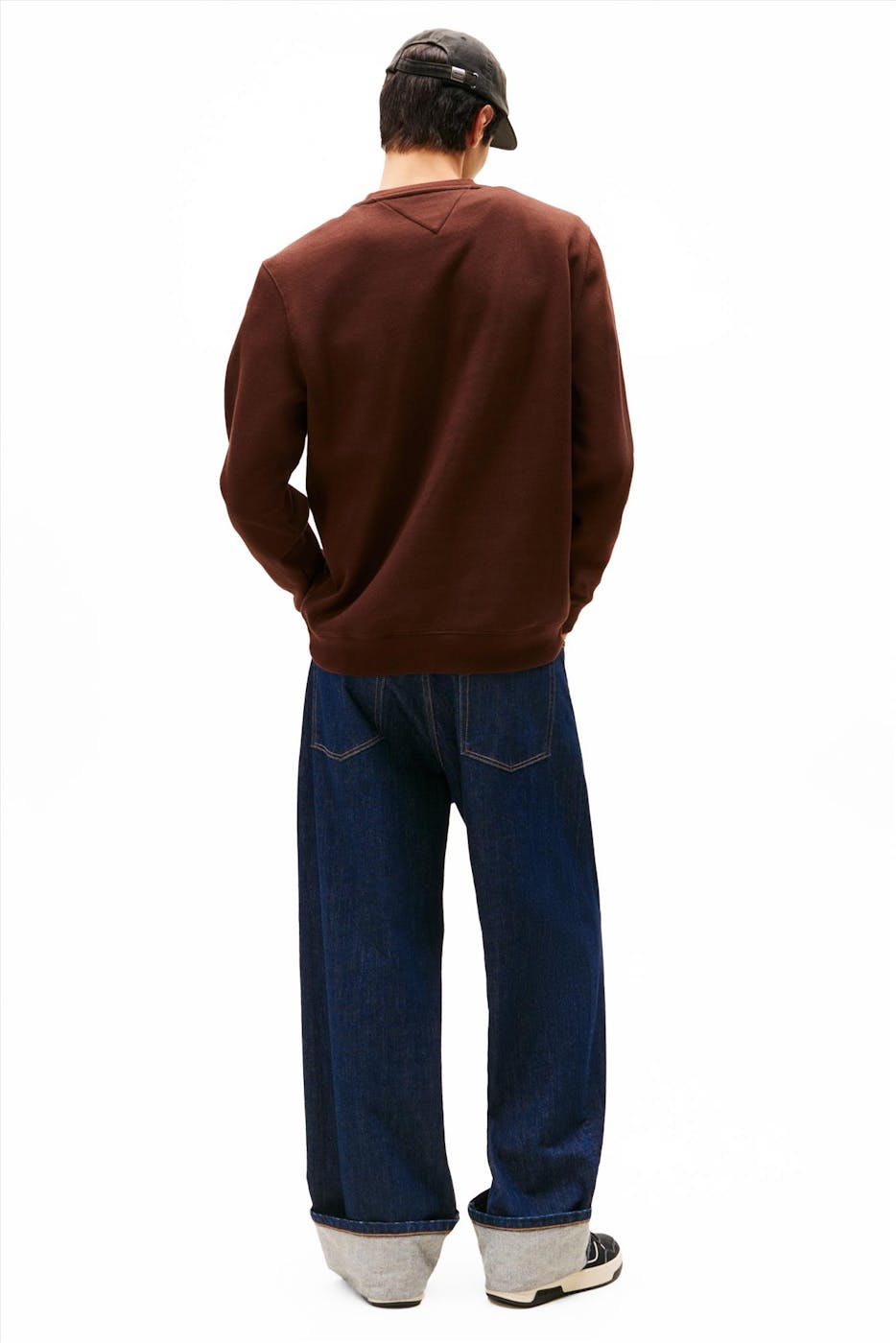 Tommy Jeans - Donkerbruine Regular Flag sweater