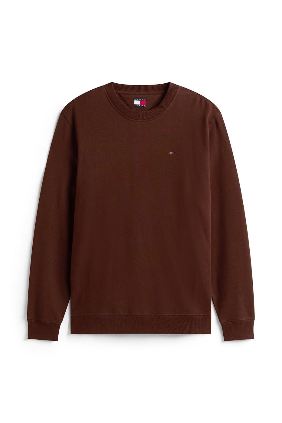 Tommy Jeans - Donkerbruine Regular Flag sweater