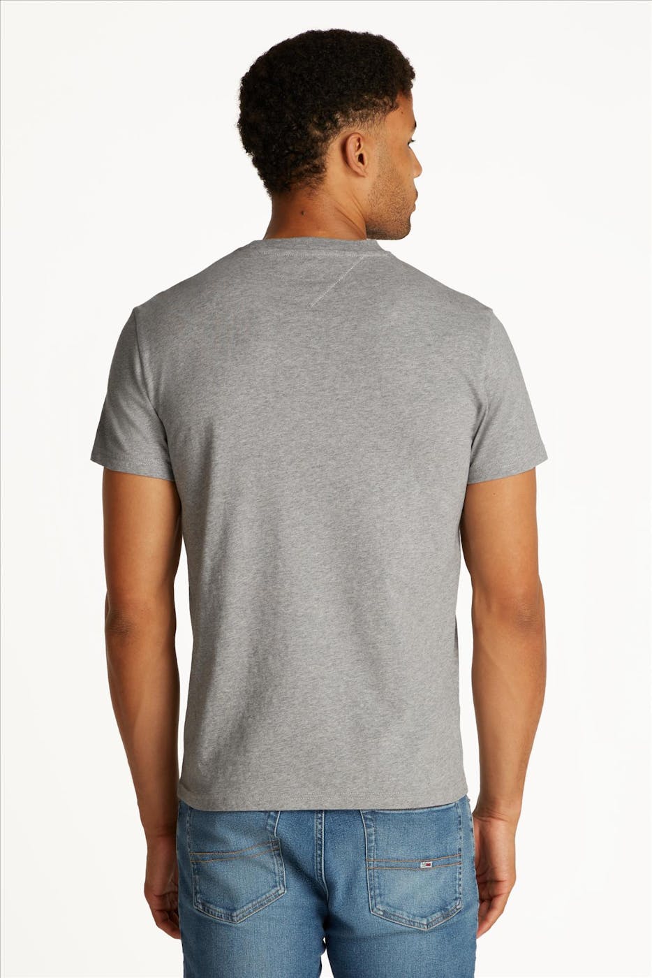 Tommy Jeans - Grijze Linear Logo T-shirt