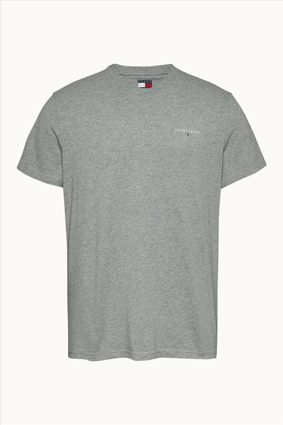 Tommy Jeans - Grijze Linear Logo T-shirt