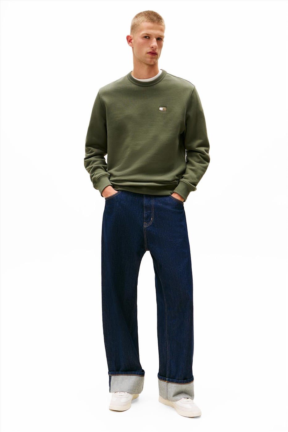 Tommy Jeans - Olijfgroene Regular Badge sweater
