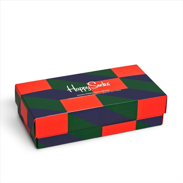 Happy Socks - Blauw-groen-rode Classic Holiday 3-pack Gift Box Sokken, maat 41-46