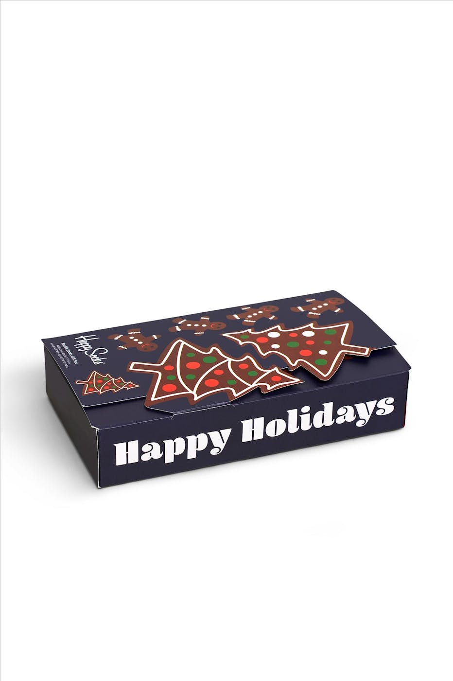 Happy Socks - Donkerblauw-multicolour Gingerbread Cookies 2-pack Gift Box Sokken, maat 36-40