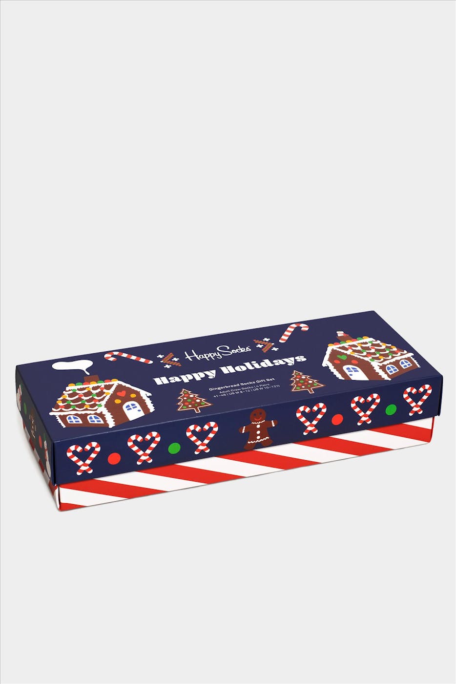 Happy Socks - Donkerblauw-multicolour Gingerbread Cookies 4-pack Gift Box Sokken, maat 36-40