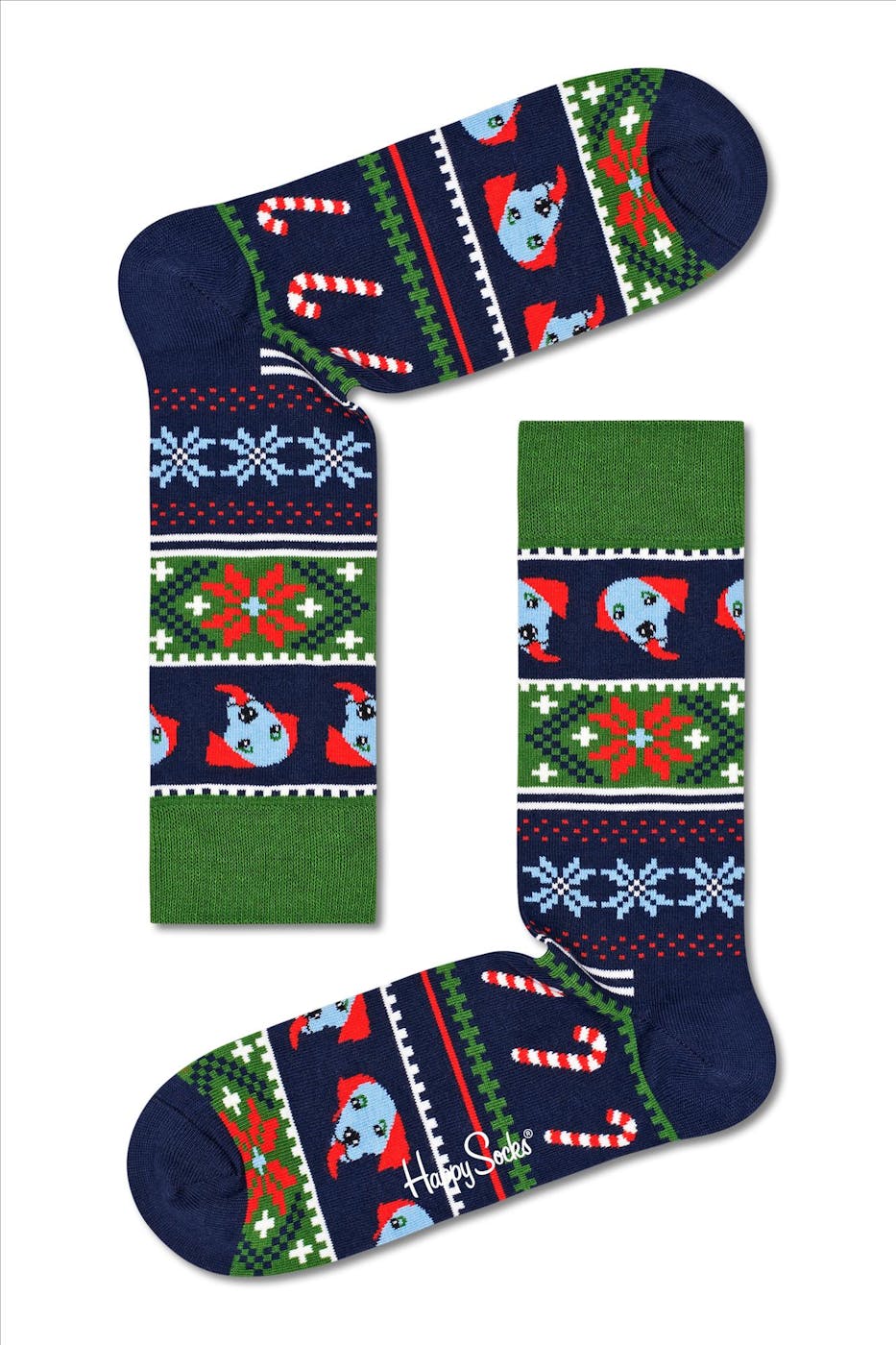 Happy Socks - Donkerblauw-multicolour Gingerbread Cookies 4-pack Gift Box Sokken, maat 36-40