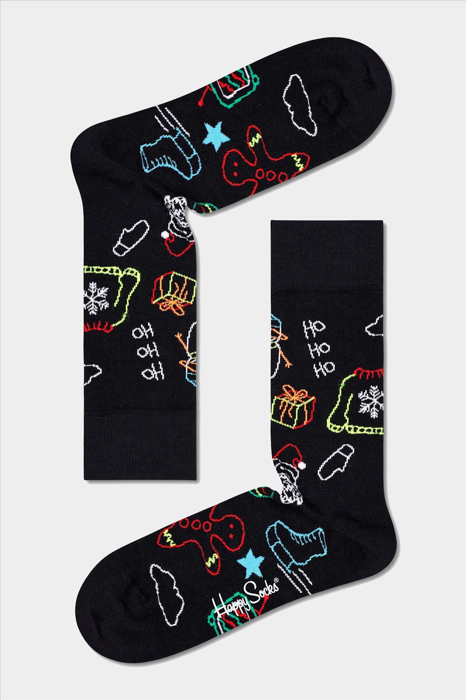 Happy Socks - Zwart-multicolour Ho Ho Ho 2-pack Gift Box Sokken, maat 36-40