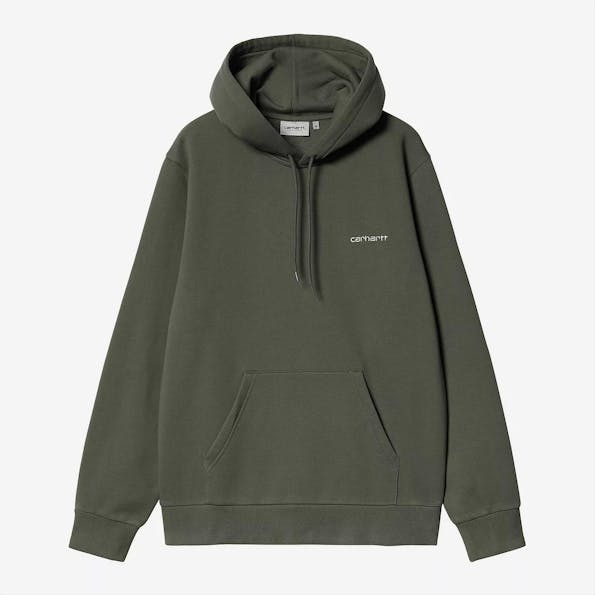 Carhartt WIP - Donkergroene Script Embroidery hoodie