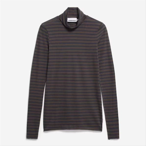 Armed Angels - Taupe-Donkergrijze Grazilianaa longsleeve
