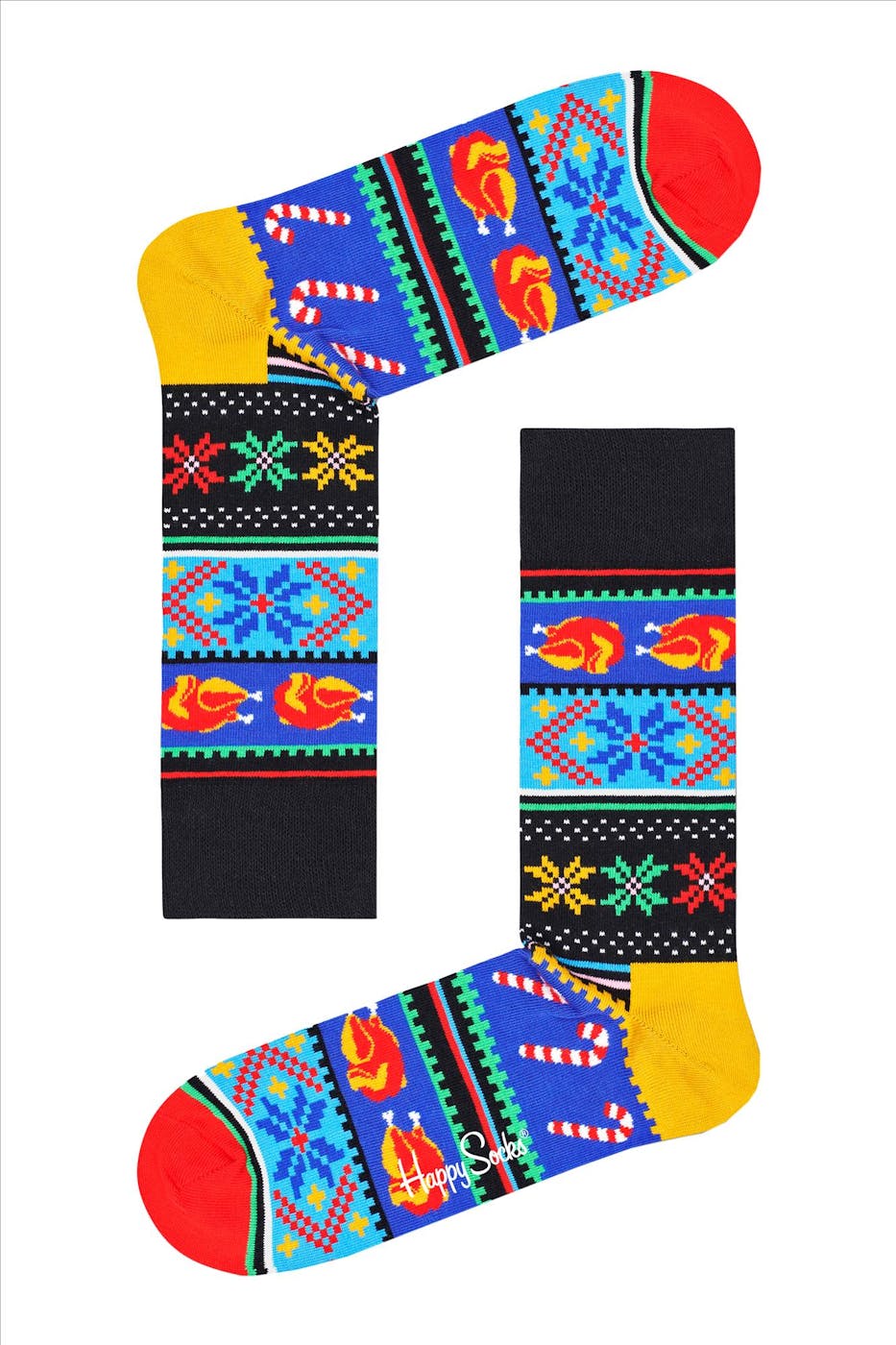 Happy Socks - Zwart-mulitcolour Ho Ho Ho 2-pack Gift Box Sokken, maat 41-46