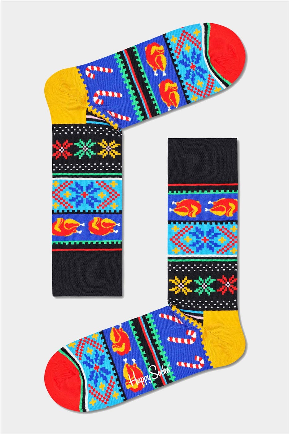 Happy Socks - Zwart-mulitcolour Ho Ho Ho 2-pack Gift Box Sokken, maat 41-46
