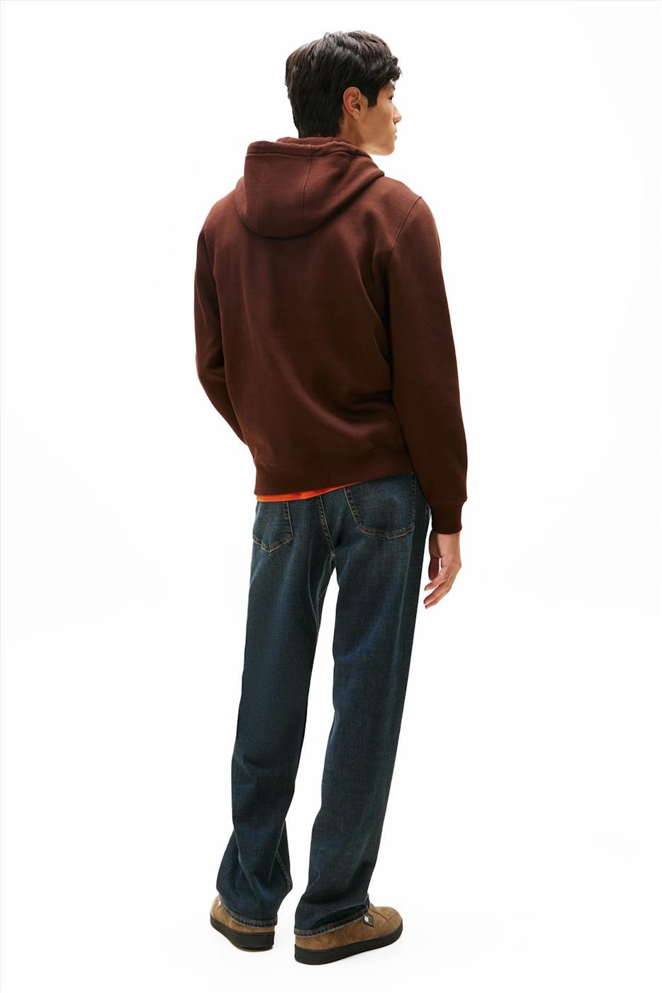 Tommy Jeans - Donkerbruine Regular Flag hoodie