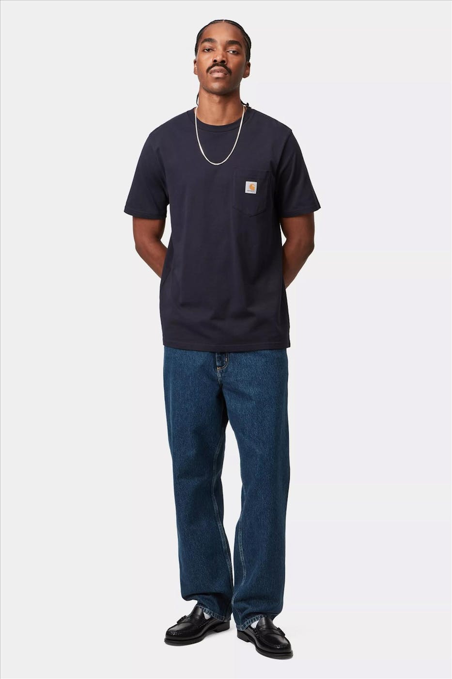 Carhartt WIP - Donkerblauwe Single Knee pant