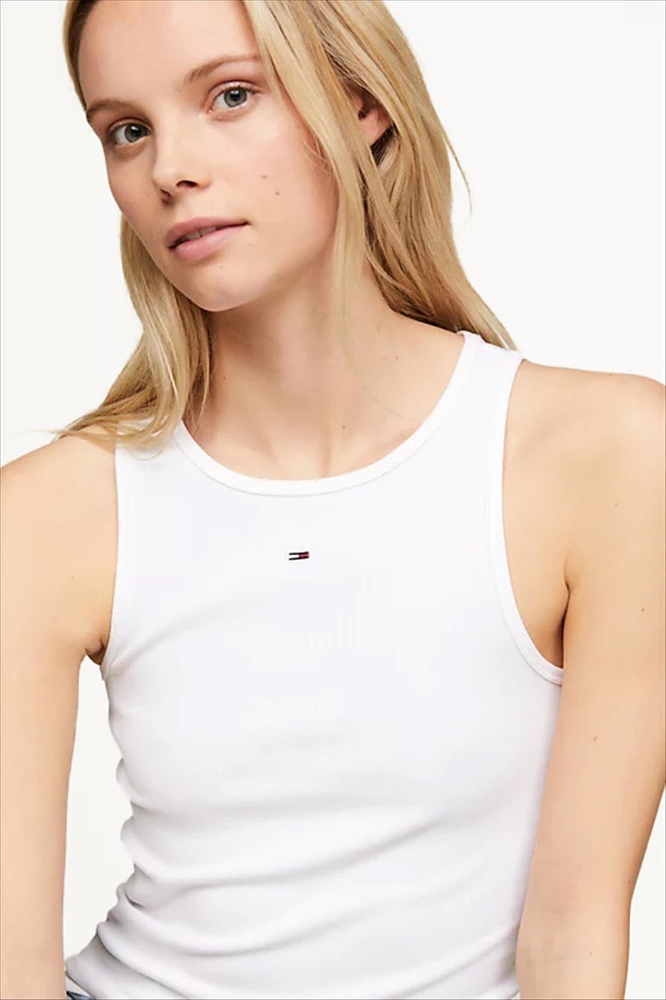Tommy Jeans - Witte Rib tanktop