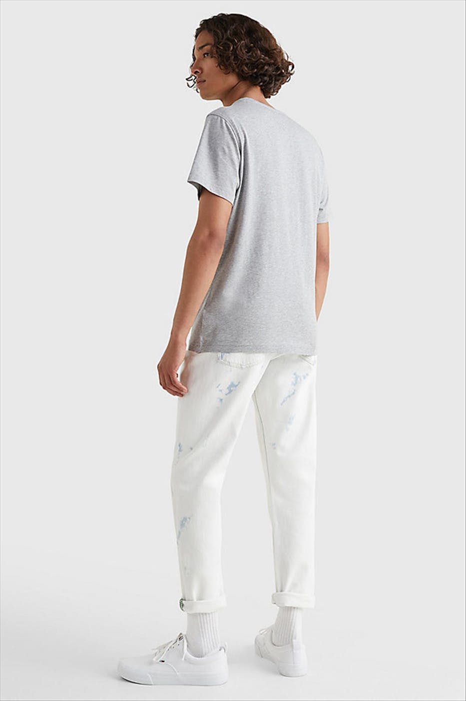 Tommy Jeans - Grijze geborduurd Mini Logo T-shirt