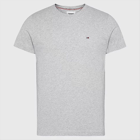 Tommy Jeans - Grijze geborduurd Mini Logo T-shirt