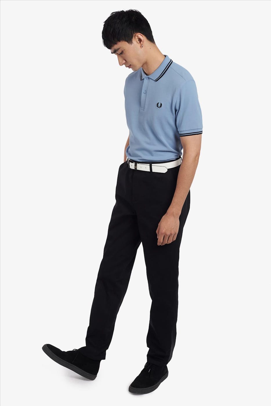 Fred Perry - Lichtblauwe Twin Tipped polo