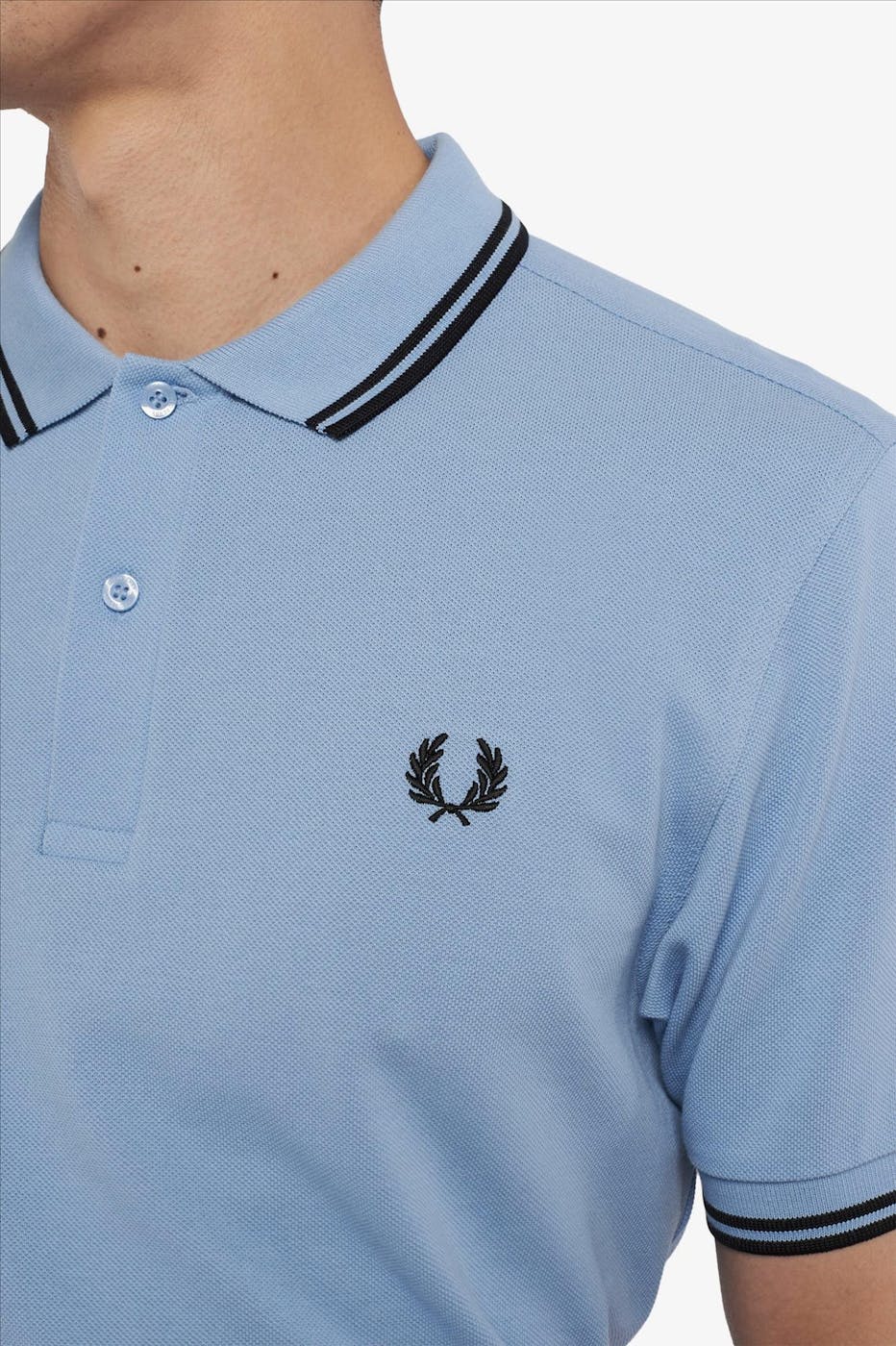 Fred Perry - Lichtblauwe Twin Tipped polo