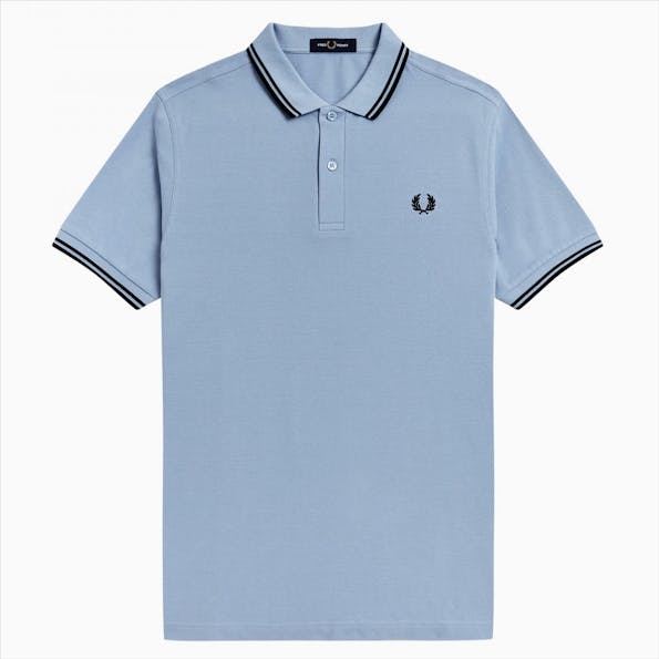 Fred Perry - Lichtblauwe Twin Tipped polo