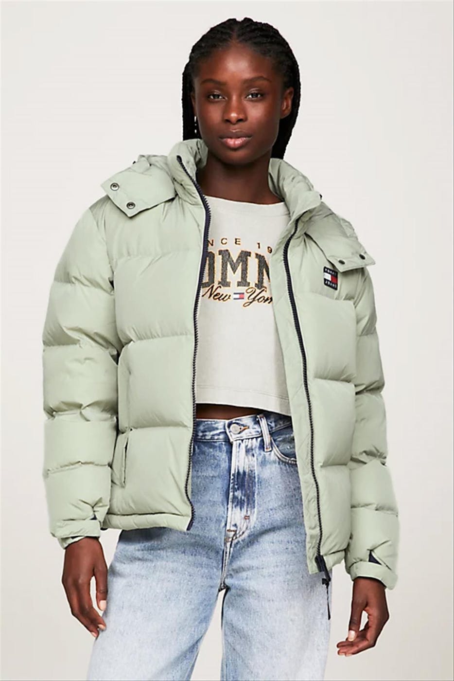 Tommy Jeans - Mintgroene Alaska pufferjas