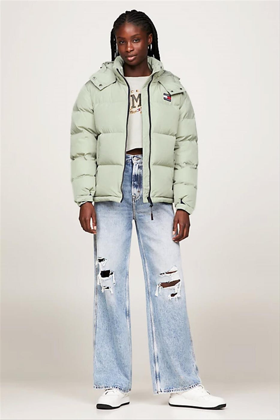 Tommy Jeans - Mintgroene Alaska pufferjas