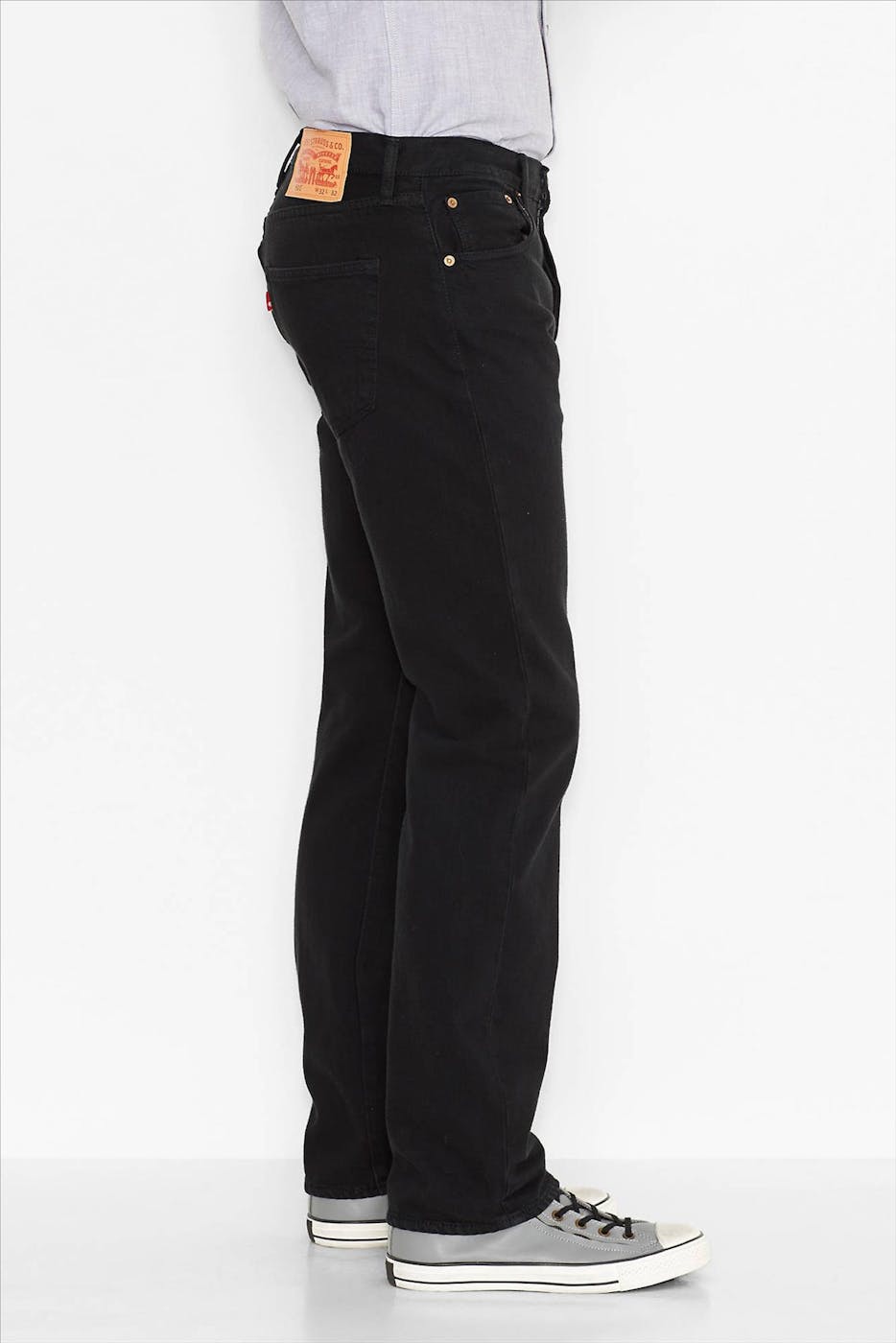 Levi's - Zwarte 501 straight jeans