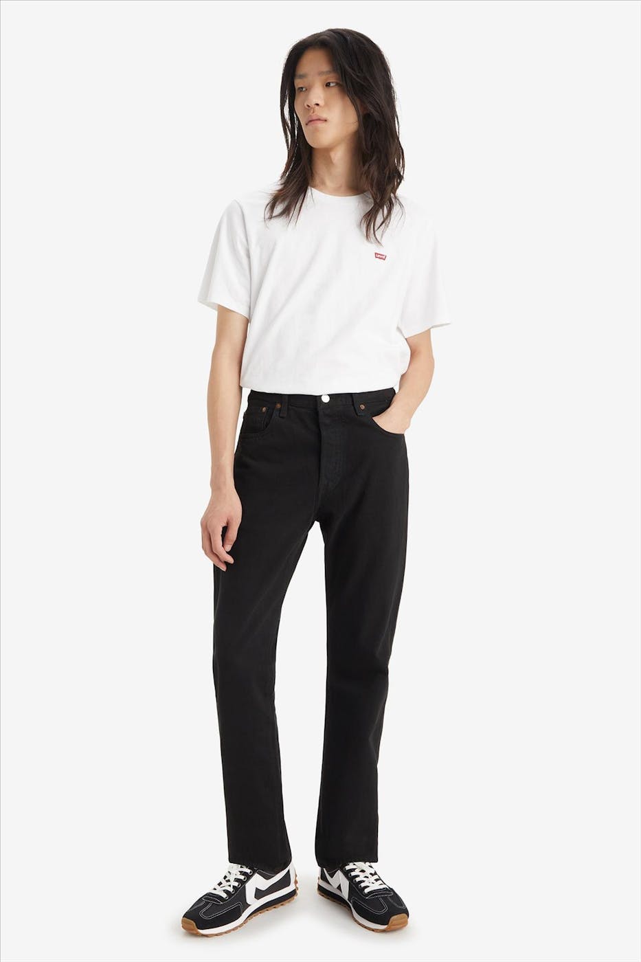 Levi's - Zwarte 501 straight jeans