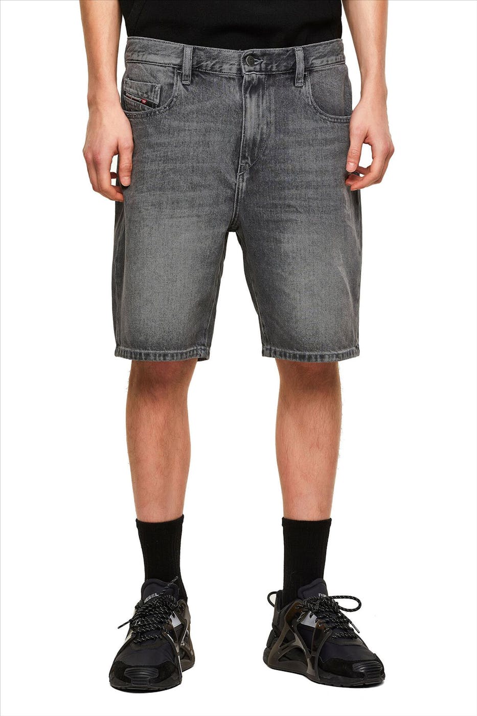 Diesel - Donkergrijze D-Strukt 5-pocket jeansshort