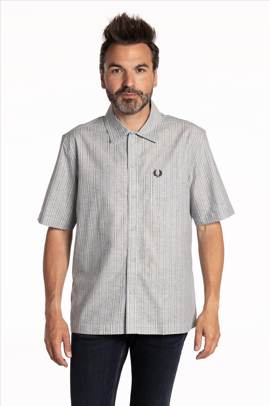 Fred Perry - Lichtblauw Fine Stripe hemd