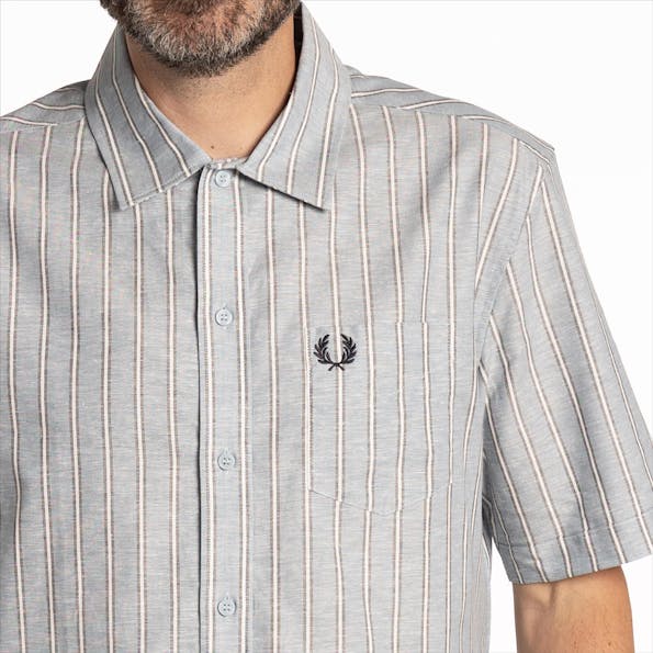 Fred Perry - Lichtblauw Fine Stripe hemd