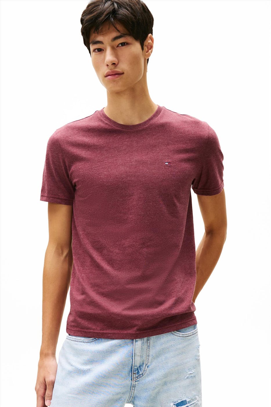 Tommy Jeans - Bordeaux Jaspe slim T-shirt
