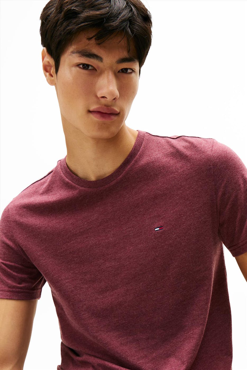 Tommy Jeans - Bordeaux Jaspe slim T-shirt