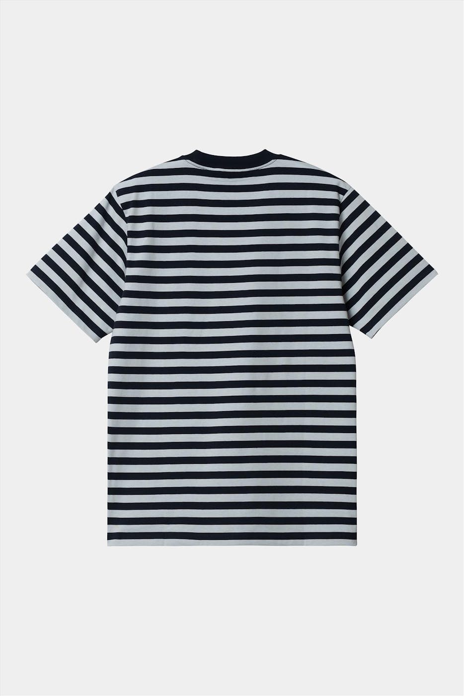 Carhartt WIP - Donkerblauw-witte Scotty Pocket T-shirt
