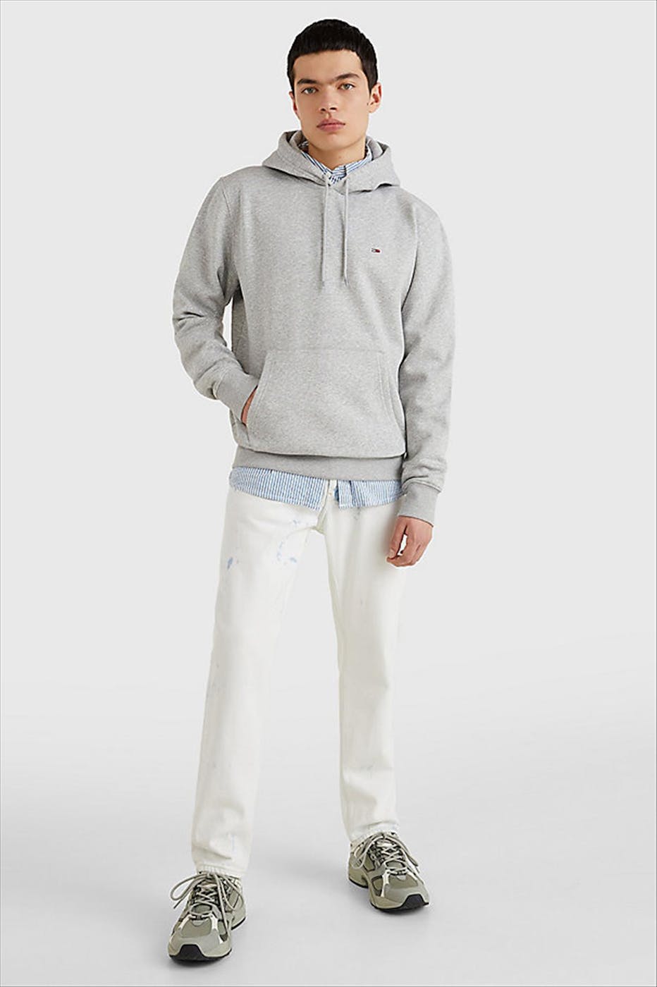 Tommy Jeans - Lichtgrijze Vaco hoodie