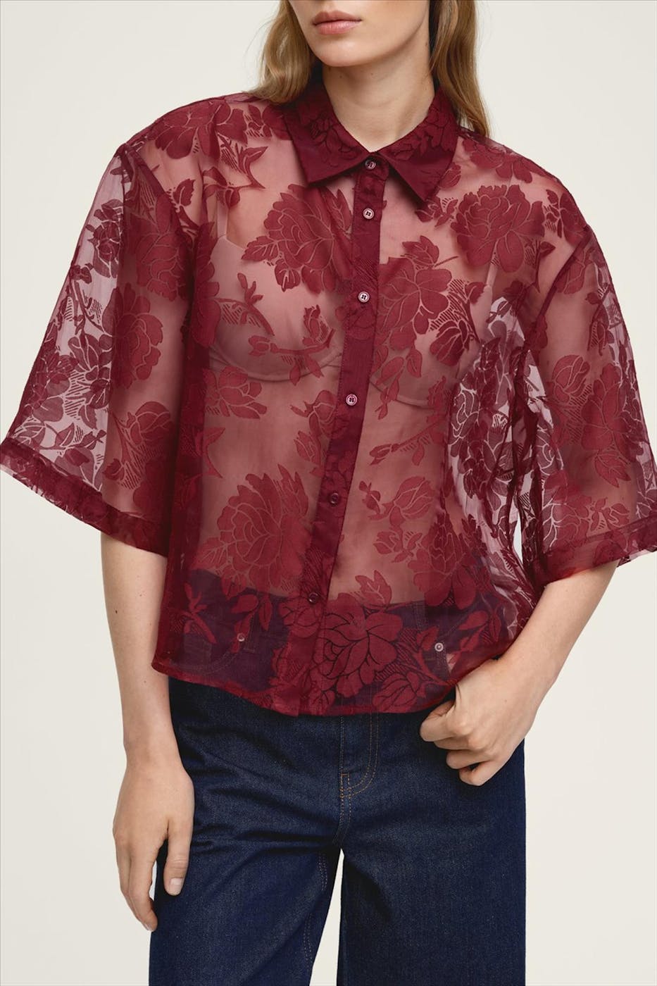 MSCH COPENHAGEN - Bordeaux Lettiche blouse