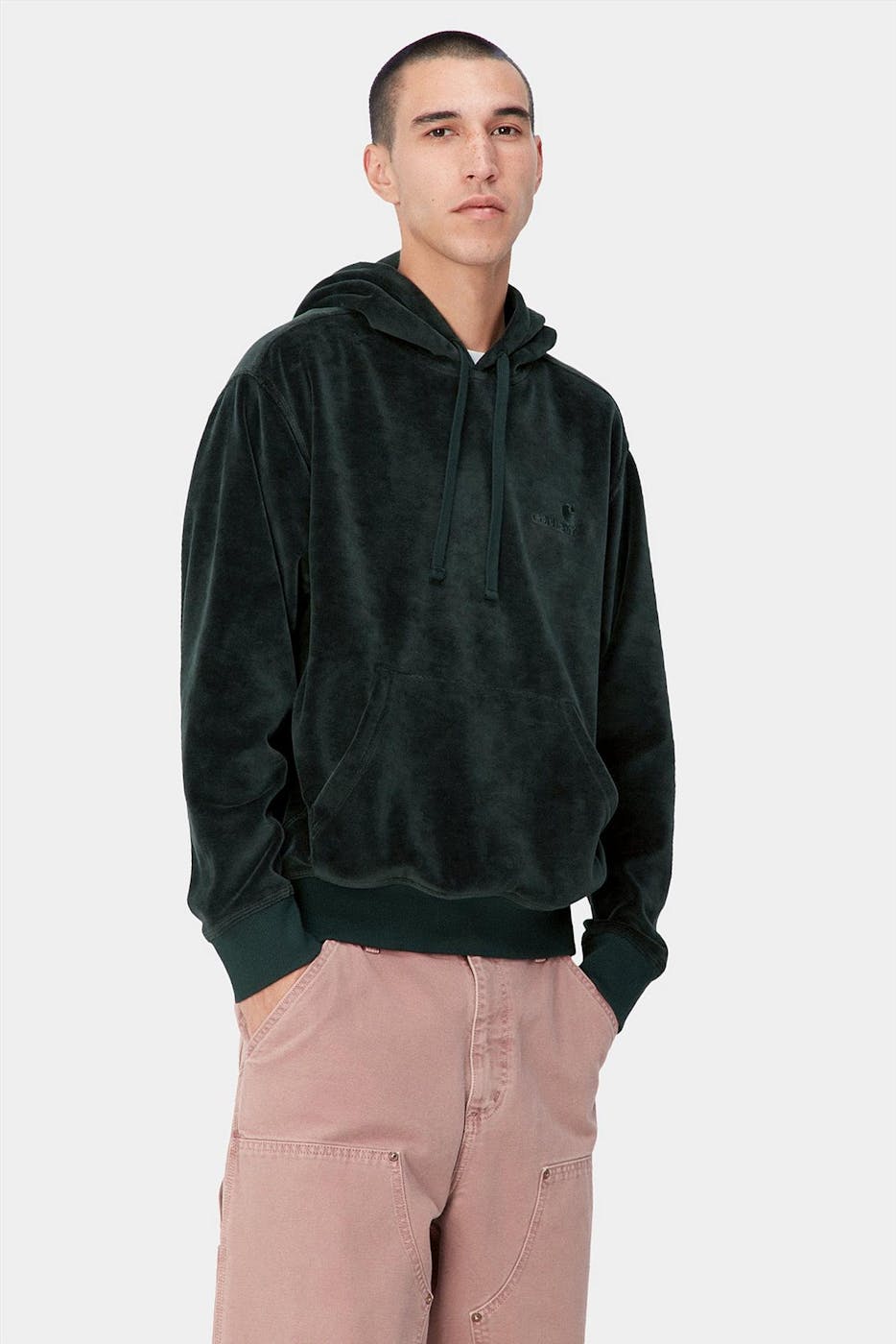 Carhartt WIP - Donkergroene United Script hoodie