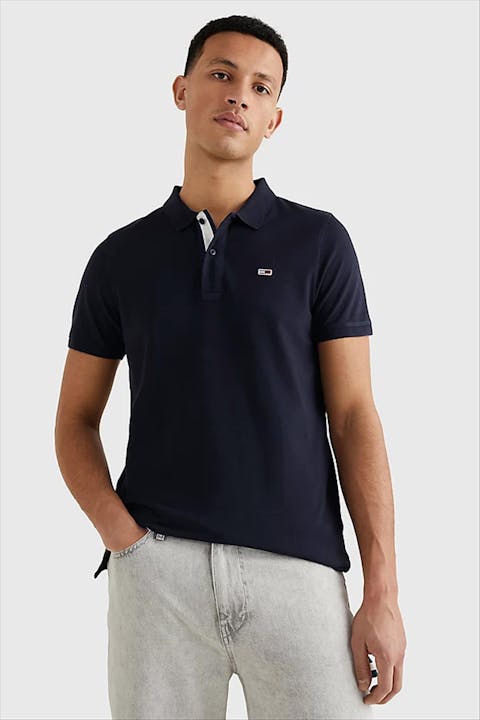 Tommy Jeans - Donkerblauwe Solid Strech polo