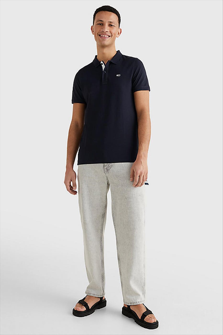 Tommy Jeans - Donkerblauwe Solid Strech polo