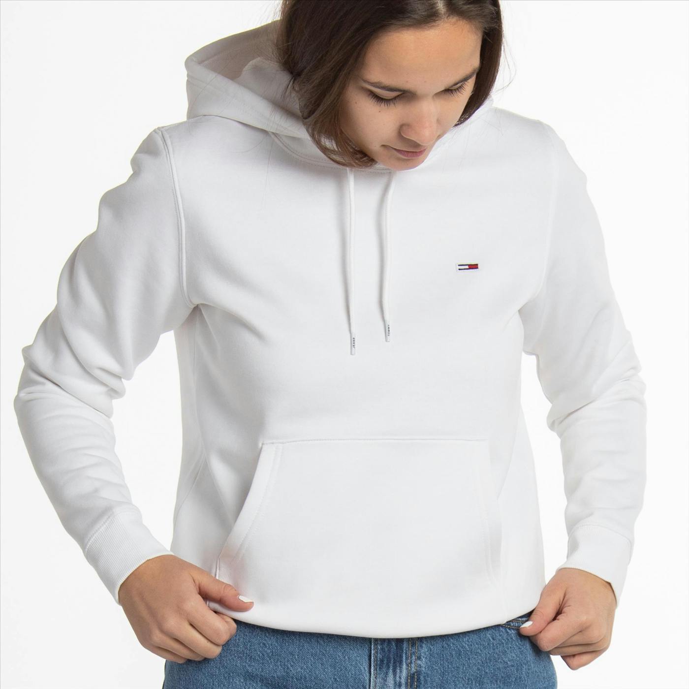 Tommy Jeans - Witte TJW Regular Fleece hoodie