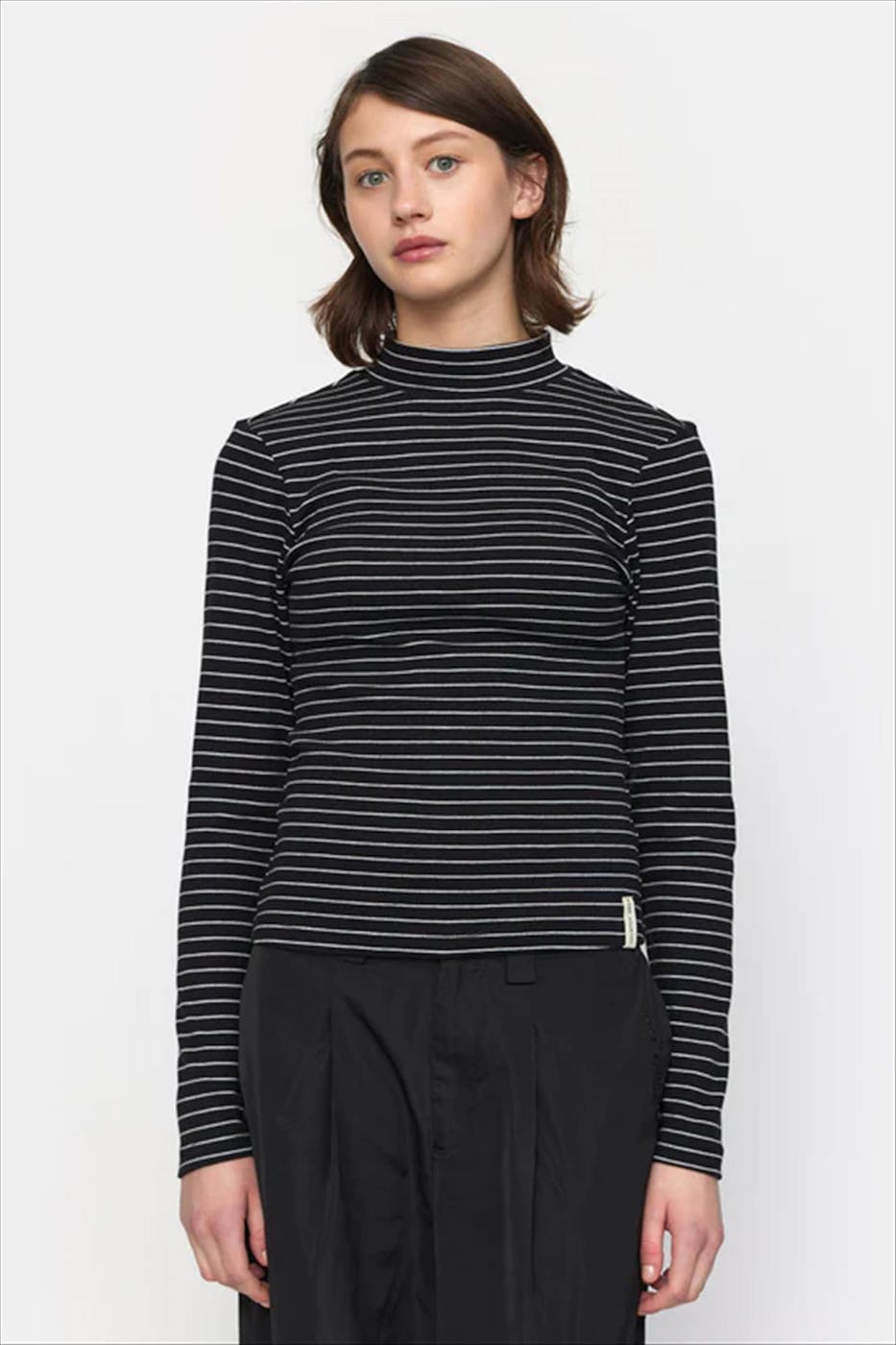 esmé studios - Ecru-Zwarte Blossom Stripe longsleeve
