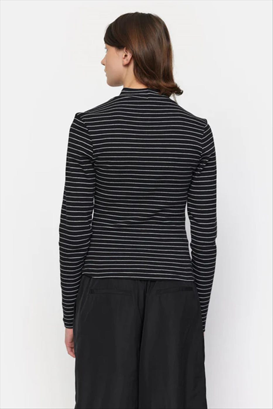 esmé studios - Ecru-Zwarte Blossom Stripe longsleeve