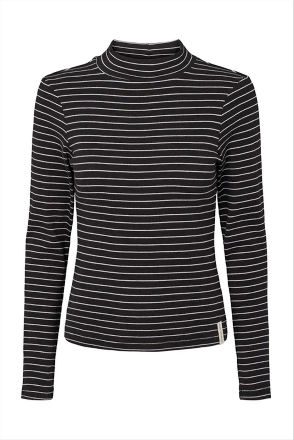 esmé studios - Ecru-Zwarte Blossom Stripe longsleeve
